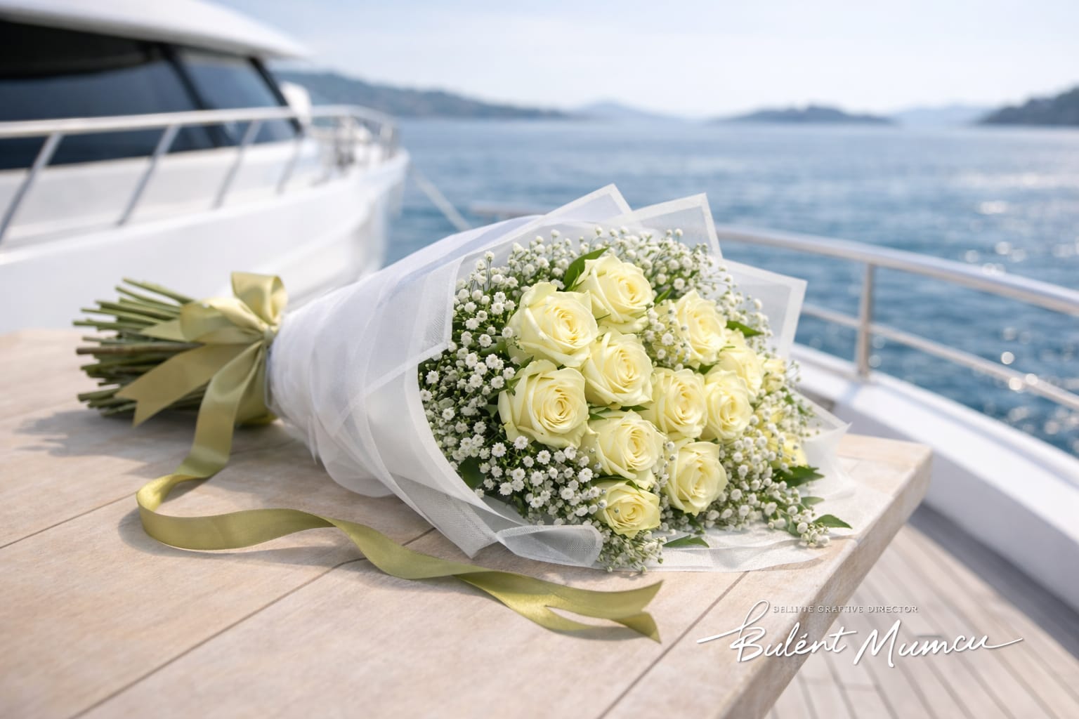 15 Beyaz Gül Buketi 