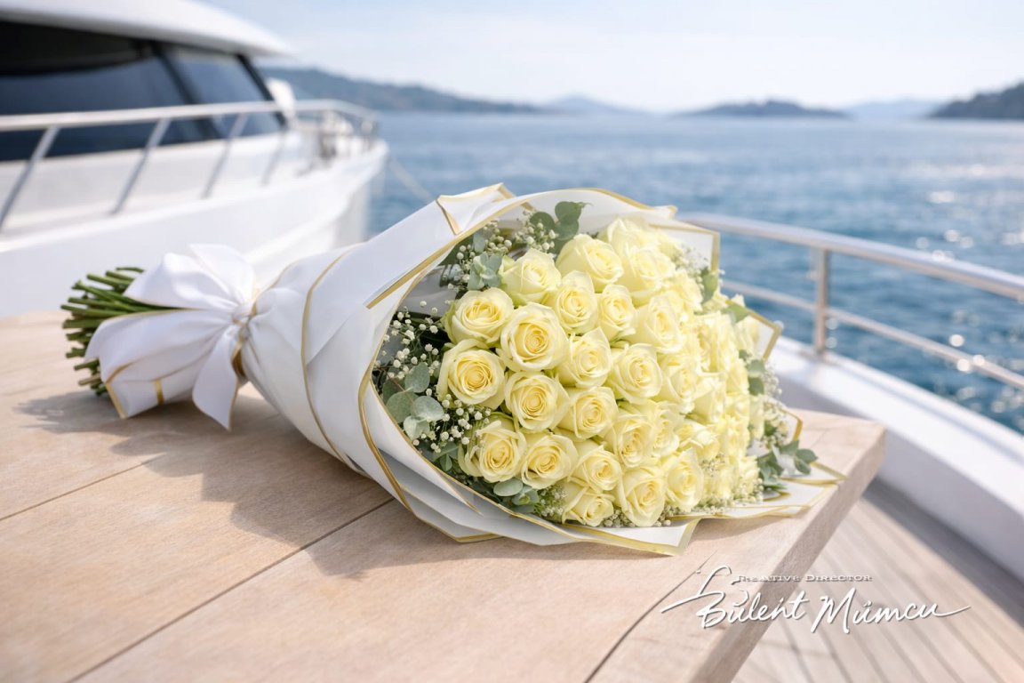 51 Beyaz Gül Buketi 