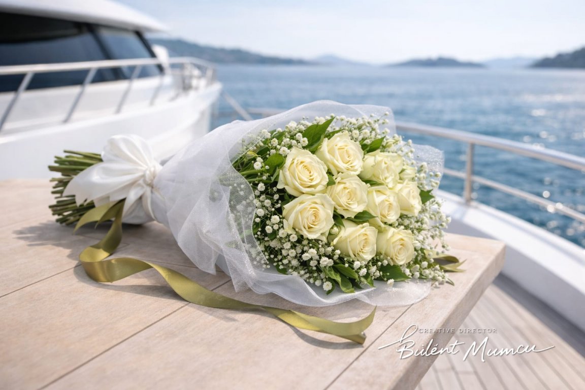 9 Beyaz Gülden Buket 